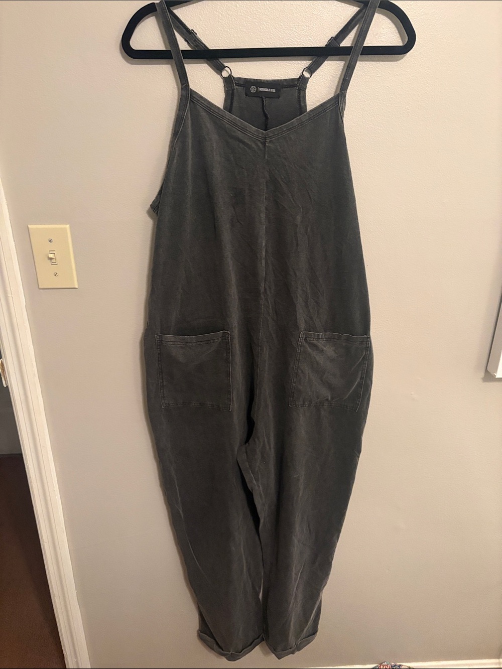 Washed Charcoal Utility Overalls